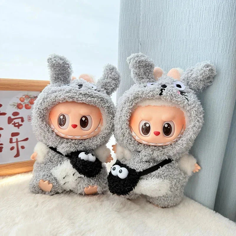 Handmade Fluffy Animals Labubu Doll Outfit Collection