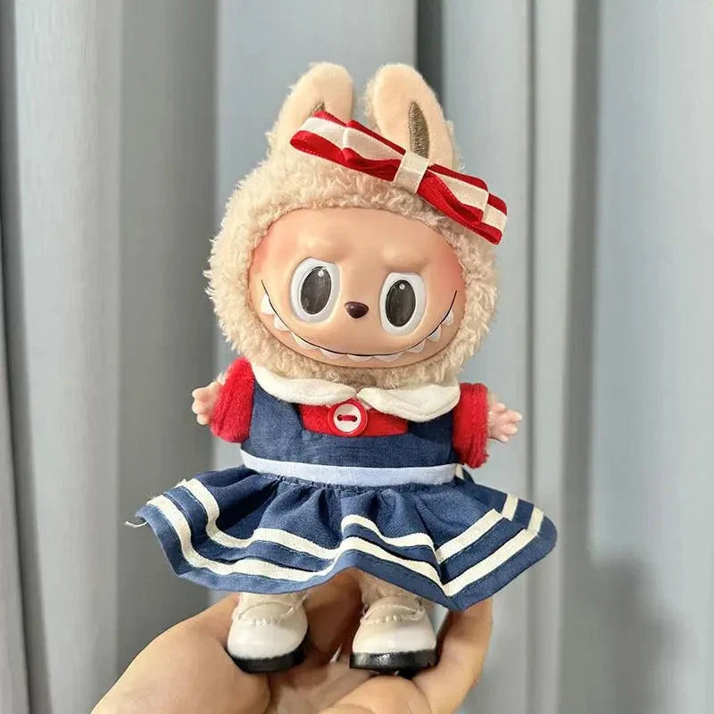 Handmade Labubu Blue Red Sailor Moon Outfit with Accessories