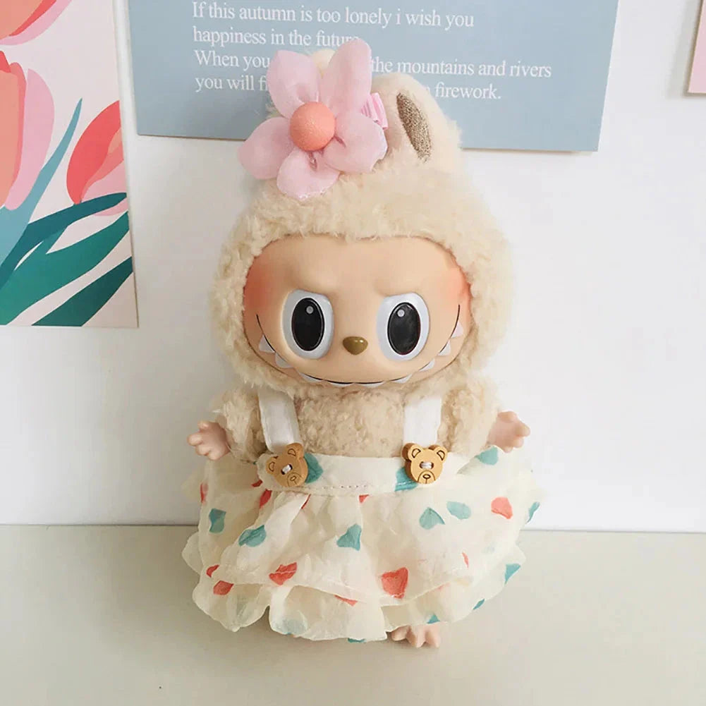 Handmade Labubu Sakura Bear Dress Outfit
