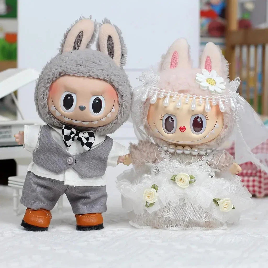 Handmade Wedding Marriage Couple Labubu Outfit