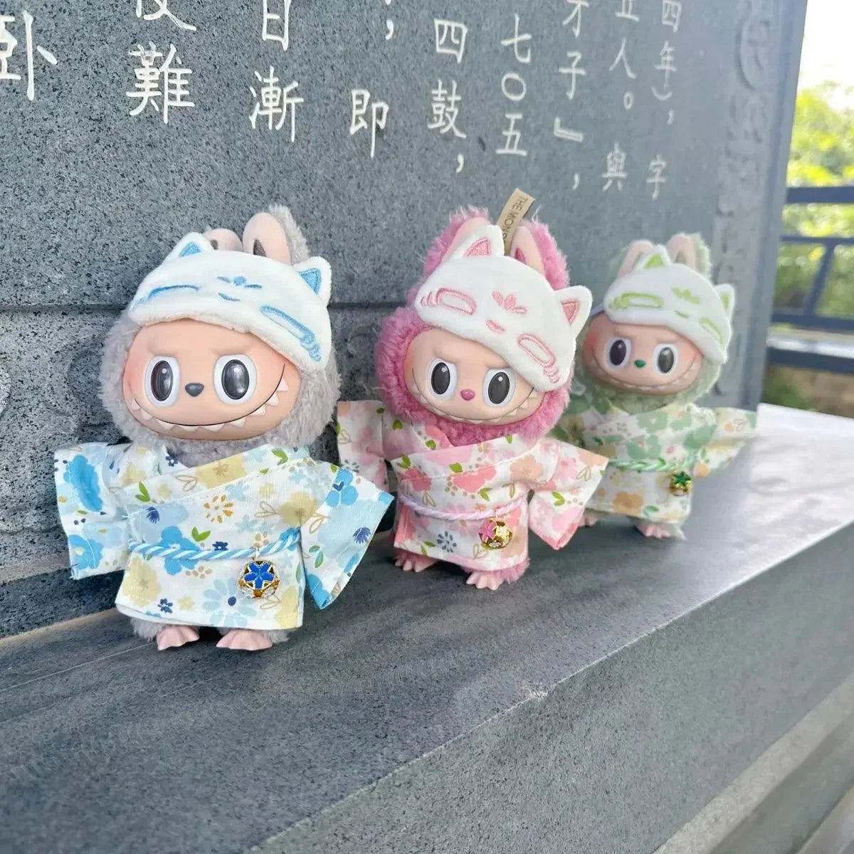 Kawaii Labubu Kitsune Fox Japanese Kimono Outfit