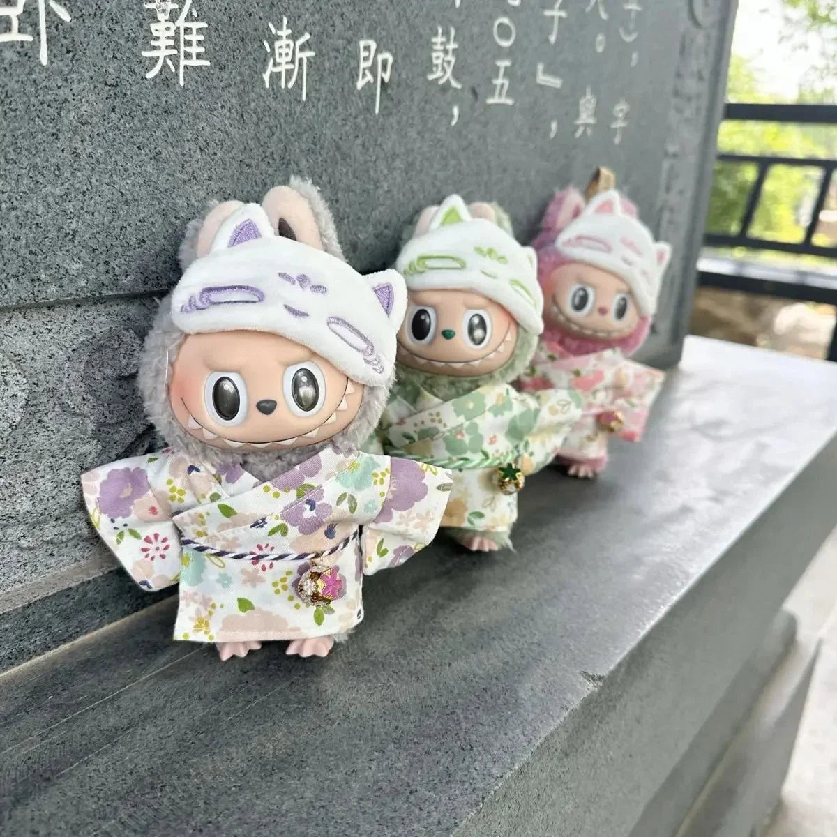 Kawaii Labubu Kitsune Fox Japanese Kimono Outfit