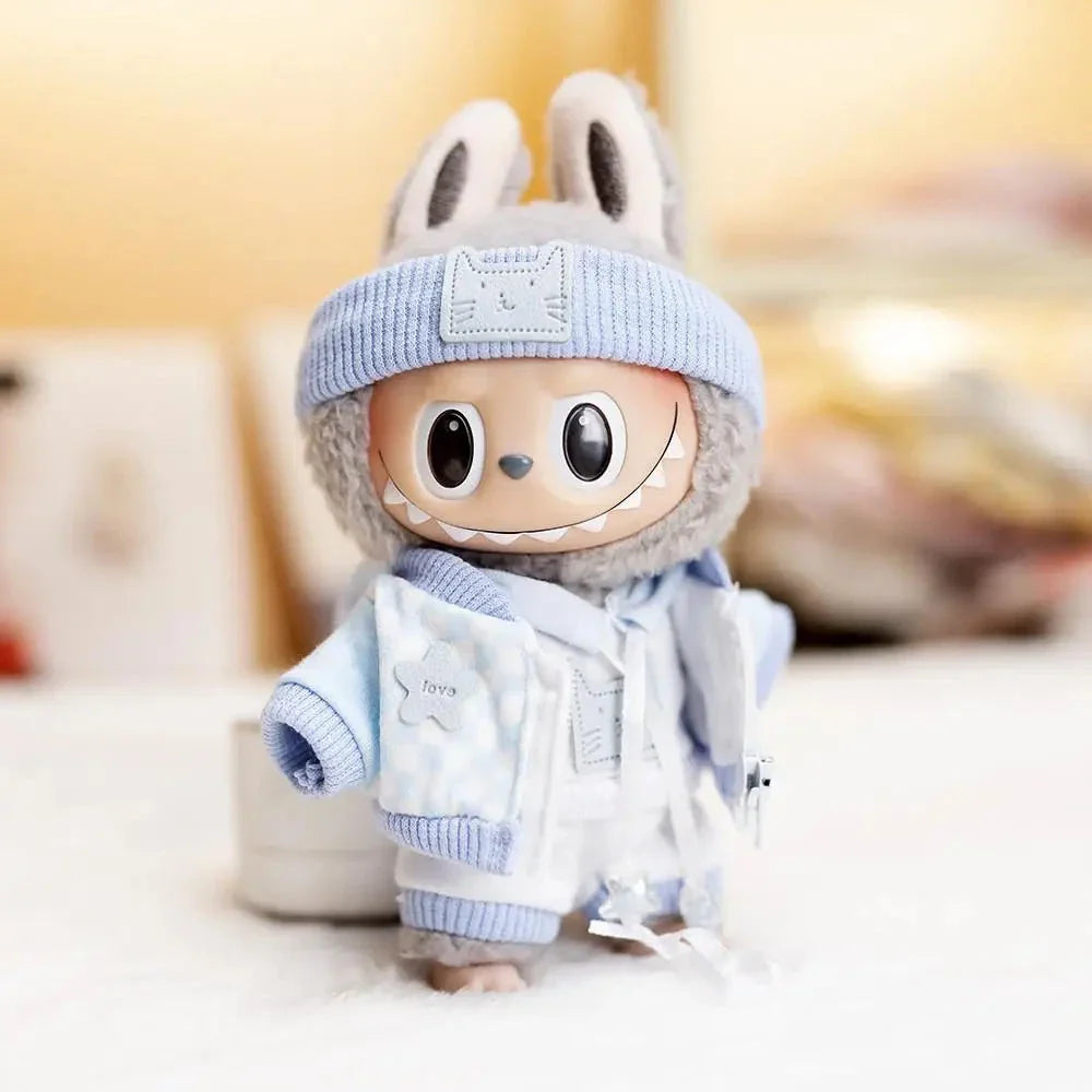 Handmade Labubu Baby Blue Cosy Outfit with Accessories