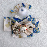 Handmade Labubu Japanese Kitsune Kimono Fan Outfit